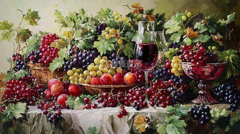 高清大图下载【趣麦麦图】欧式水果油画4