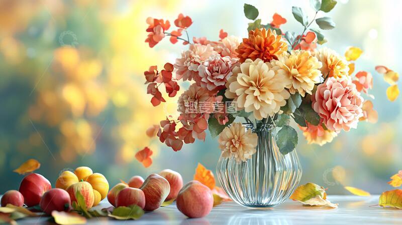高清大图下载【趣麦麦图】秋天鲜花盛开布景软装6