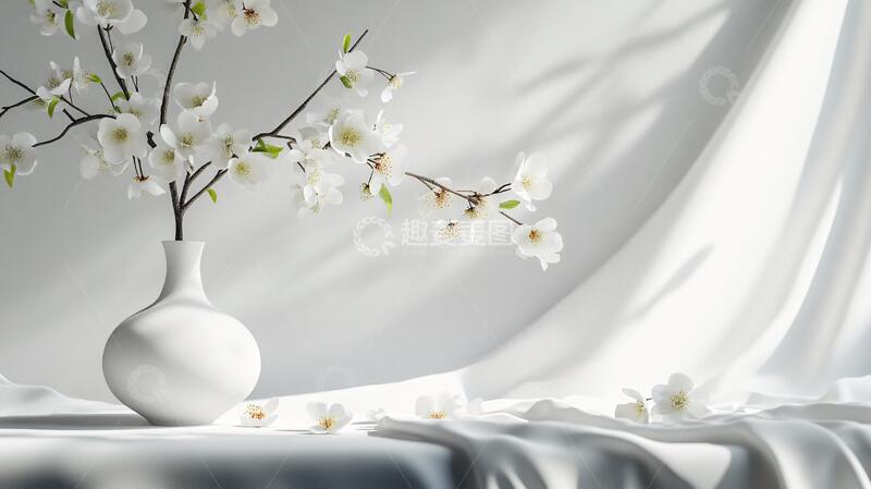 高清大图下载【趣麦麦图】白色樱花壁纸1