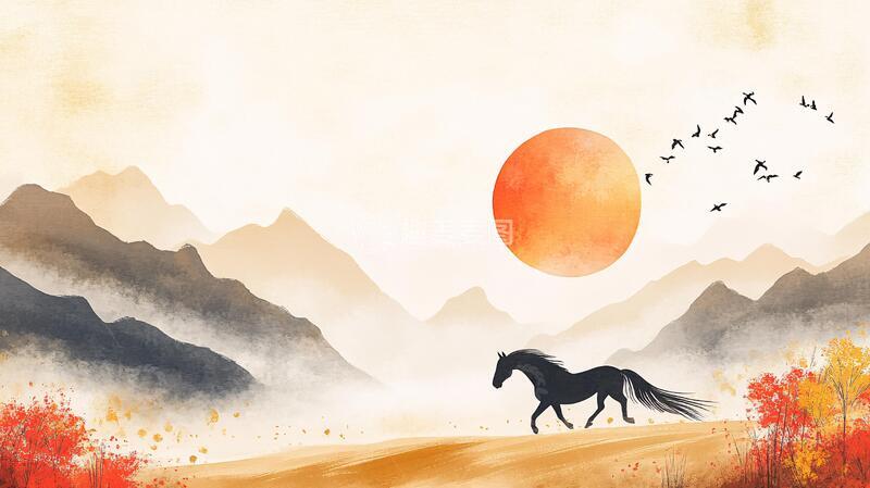 高清大图下载【趣麦麦图】山水马到成功3