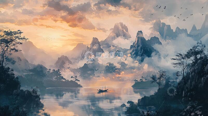 高清大图下载【趣麦麦图】古风山水场景20