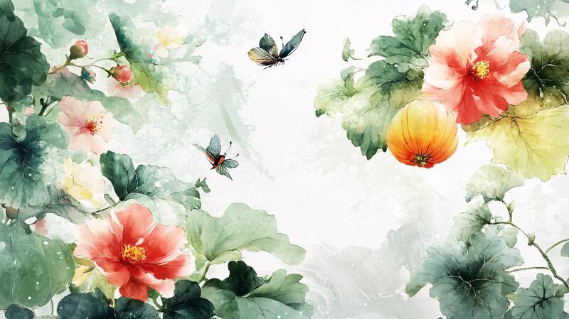 高清大图下载【趣麦麦图】彩墨意境花鸟