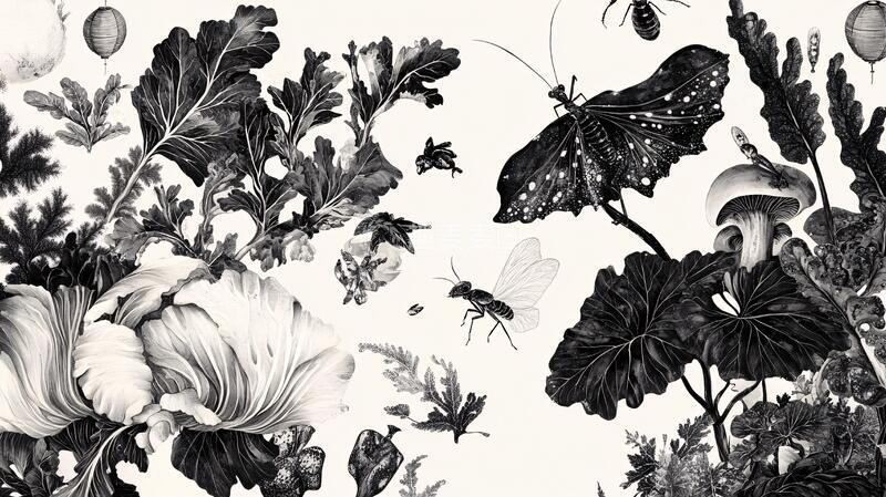 高清大图下载【趣麦麦图】欧式手绘花鸟