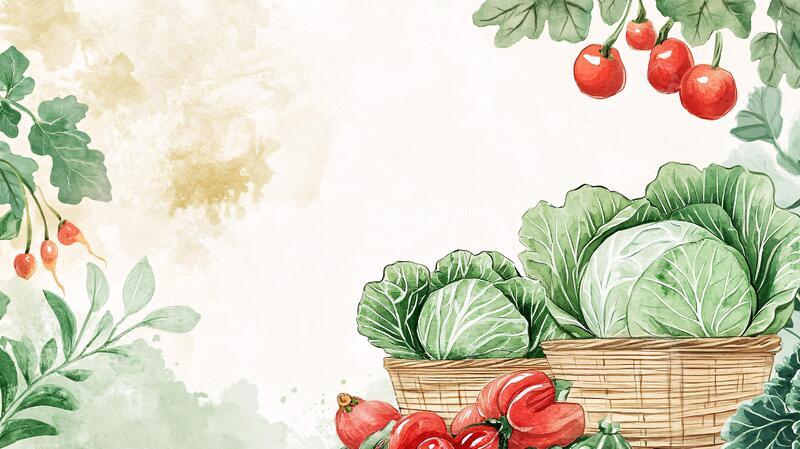 高清大图下载【趣麦麦图】卡通蔬菜背景4