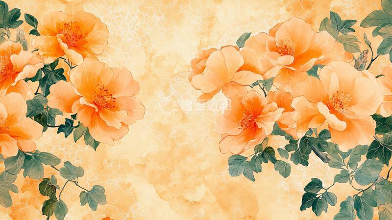 高清大图下载【趣麦麦图】牡丹花壁画壁纸