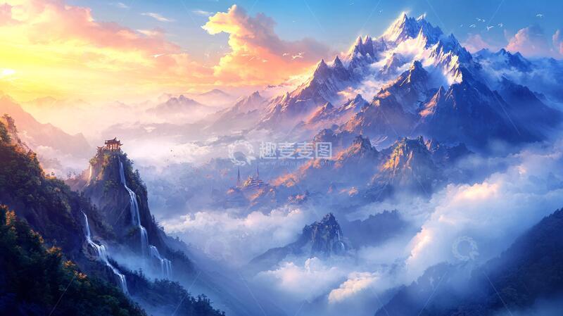 高清大图下载【趣麦麦图】山水画合成图21