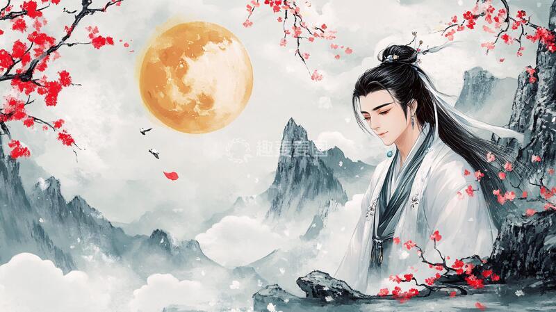 高清大图下载【趣麦麦图】原创手绘古装美男