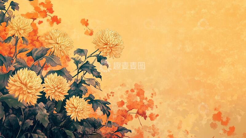 高清大图下载【趣麦麦图】秋菊美景背景1