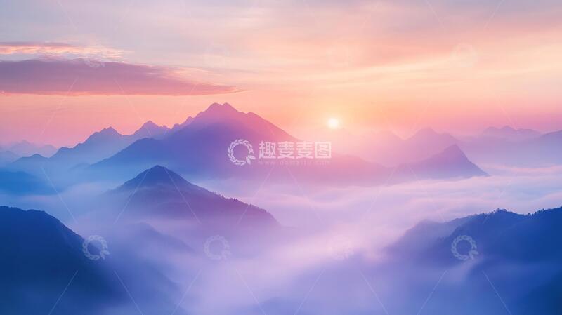 高清大图下载【趣麦麦图】山水云海日出东方3