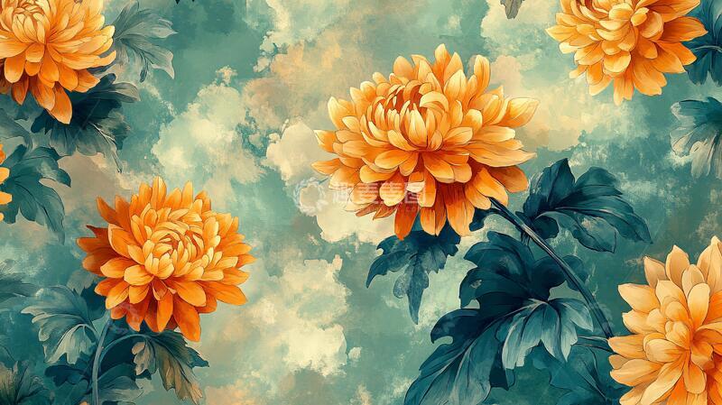 高清大图下载【趣麦麦图】菊花壁纸壁画3