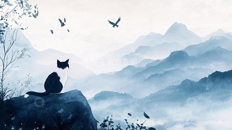 高清大图下载【趣麦麦图】意境风景插画