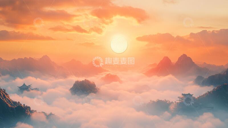 高清大图下载【趣麦麦图】高清旭日东升10