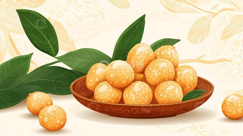 高清大图下载【趣麦麦图】龙眼干插画插画桂圆龙眼1