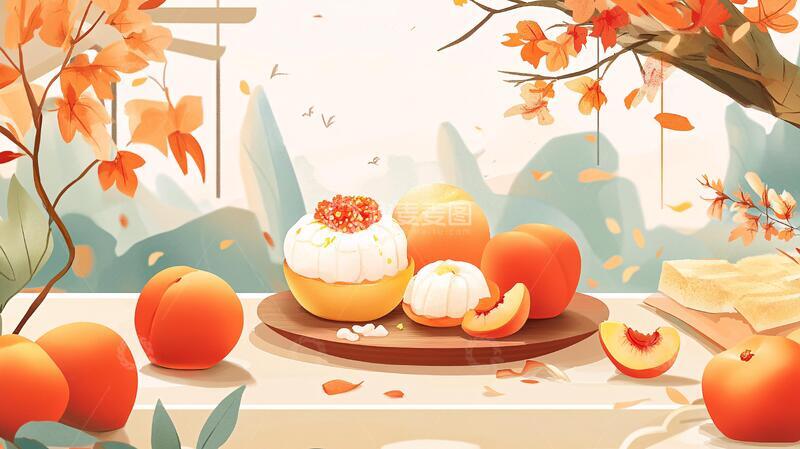 高清大图下载【趣麦麦图】秋天文创插画