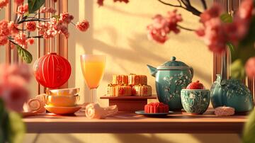 月饼场景场景月饼中式