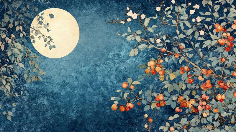 火棘插画插画背景手绘