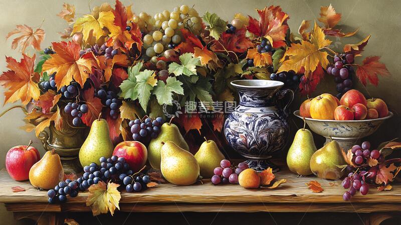 高清大图下载【趣麦麦图】欧式水果油画3