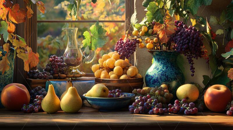 高清大图下载【趣麦麦图】葡萄场景图水果场景静物