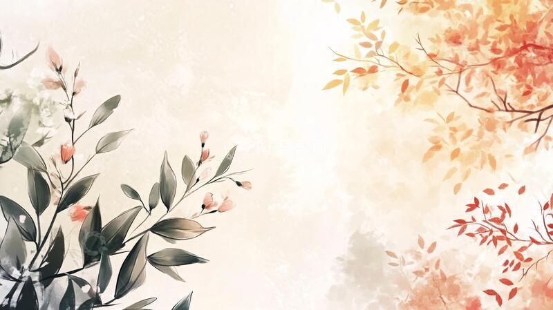 高清大图下载【趣麦麦图】森系粉橙色花朵背景4