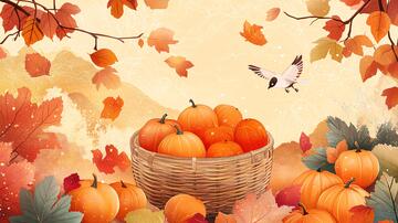 秋收插画插画海报主题