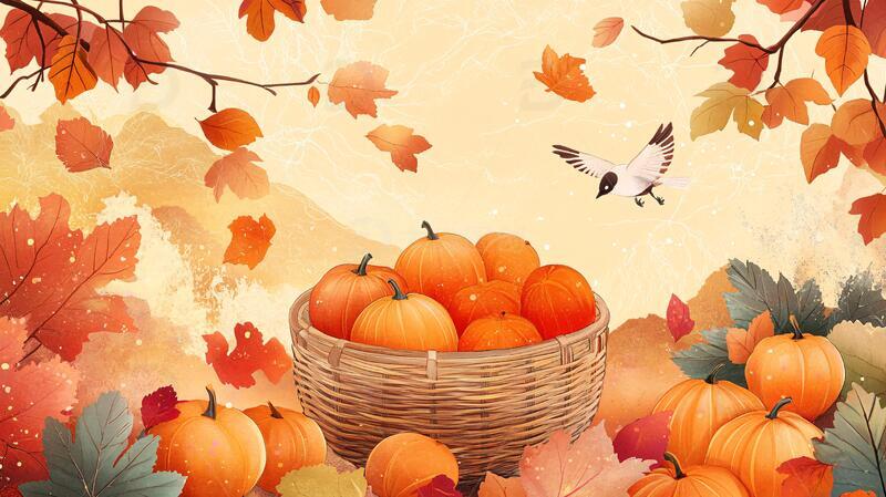 秋收插画插画海报主题