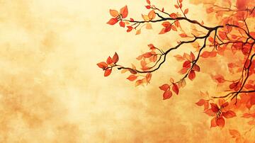 红叶墙纸图红叶插画树枝