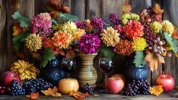 秋天鲜花盛开布景软装5