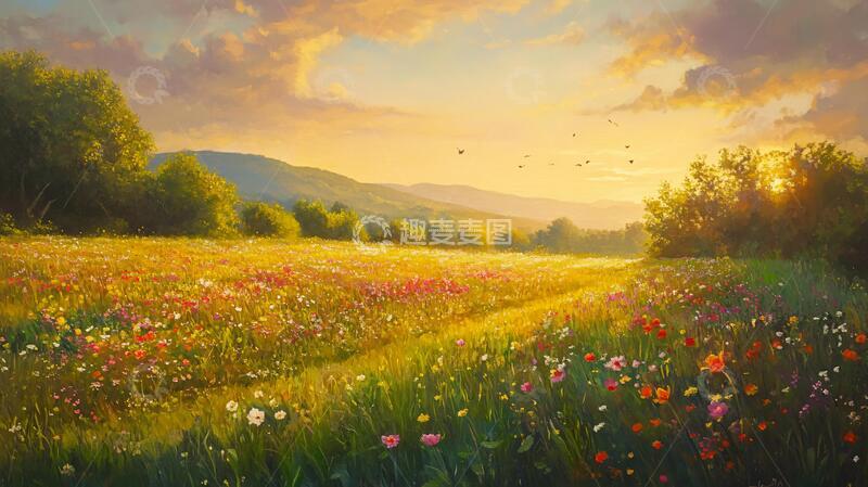 高清大图下载【趣麦麦图】唯美梦幻花田场景49