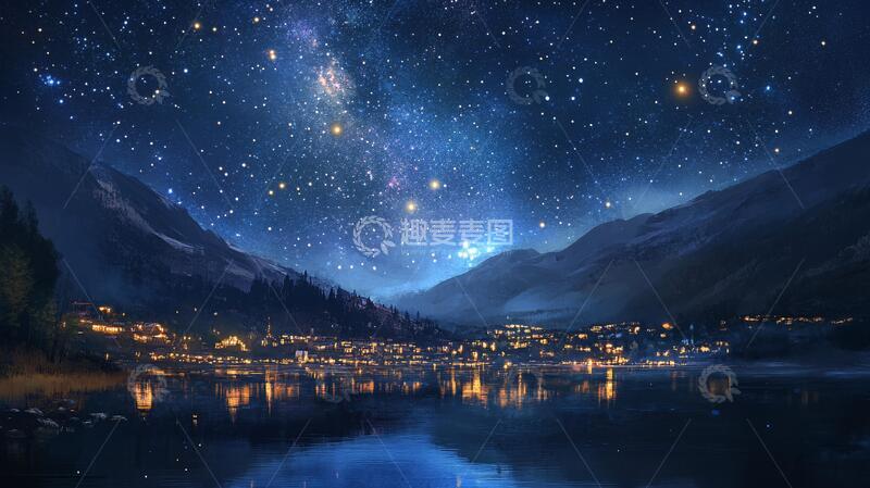 高清大图下载【趣麦麦图】星月河幻想插画18