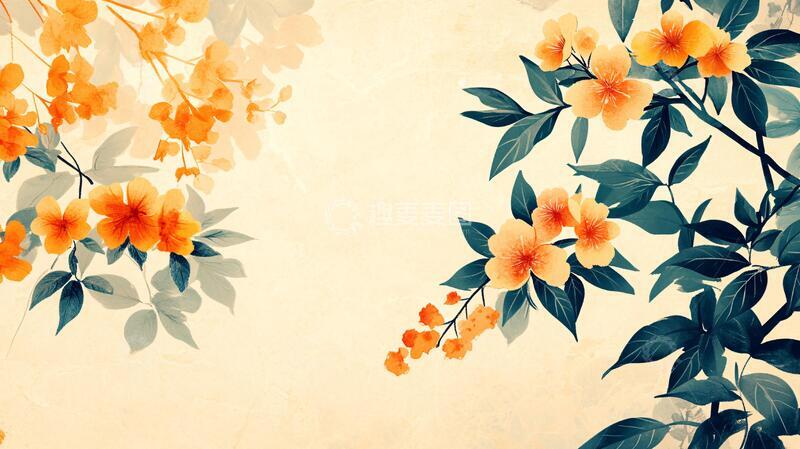 高清大图下载【趣麦麦图】手绘花鸟壁纸壁画1