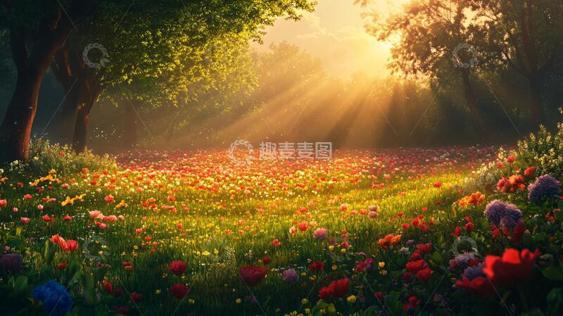 高清大图下载【趣麦麦图】唯美梦幻花田场景50