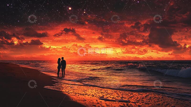 高清大图下载【趣麦麦图】海景爱情高清1