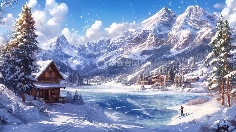 高清大图下载【趣麦麦图】雪山原画壁纸原画场景1