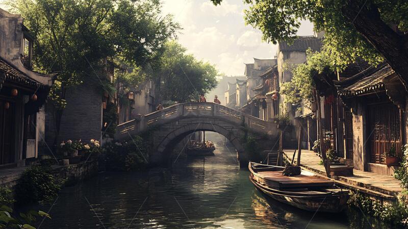 高清大图下载【趣麦麦图】江南水乡效果1