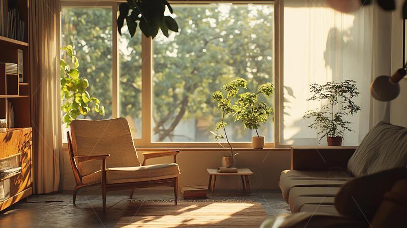 家居光影窗台场景家居