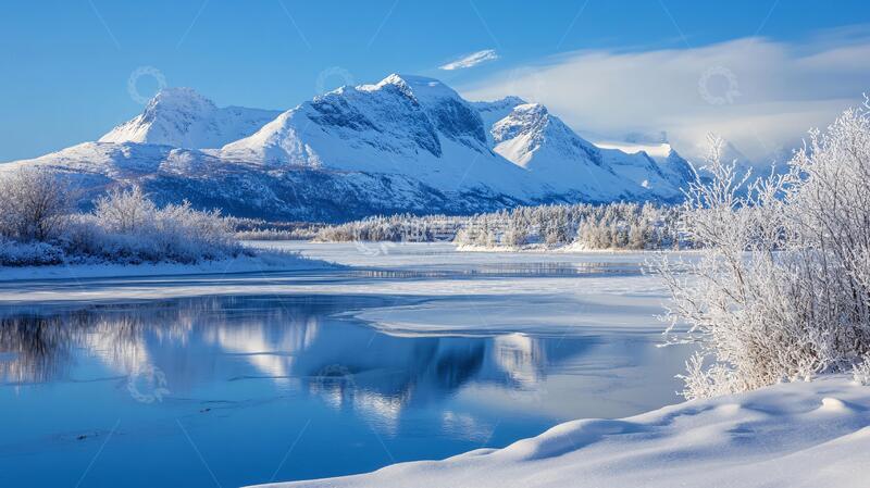 高清大图下载【趣麦麦图】雪山河流湿地草壁纸3