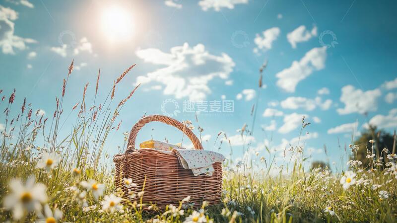 高清大图下载【趣麦麦图】草地上的包野餐草地春风