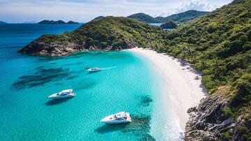 航拍普吉岛航拍珍珠风光