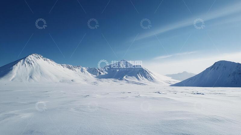 高清大图下载【趣麦麦图】蓝天白云雪山桌面壁纸1