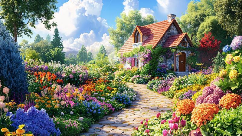 唯美梦幻花田场景46