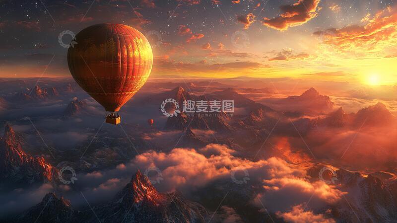高清大图下载【趣麦麦图】唯美热气球大气梦幻墙纸