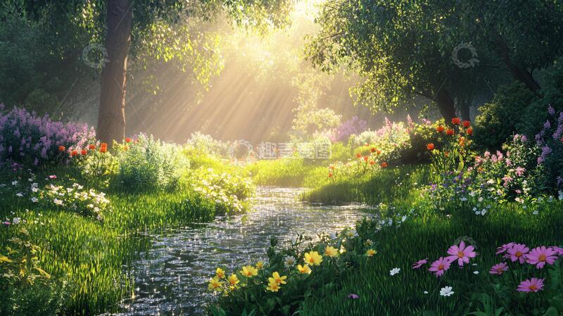 高清大图下载【趣麦麦图】浪漫林间花丛4