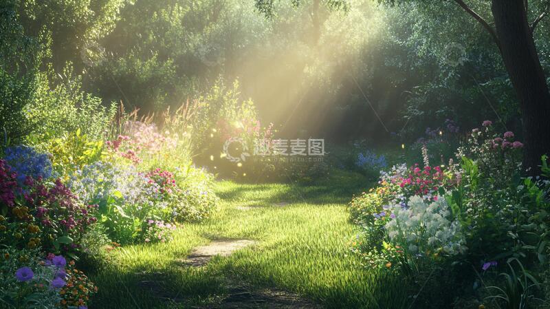 高清大图下载【趣麦麦图】浪漫林间花丛3