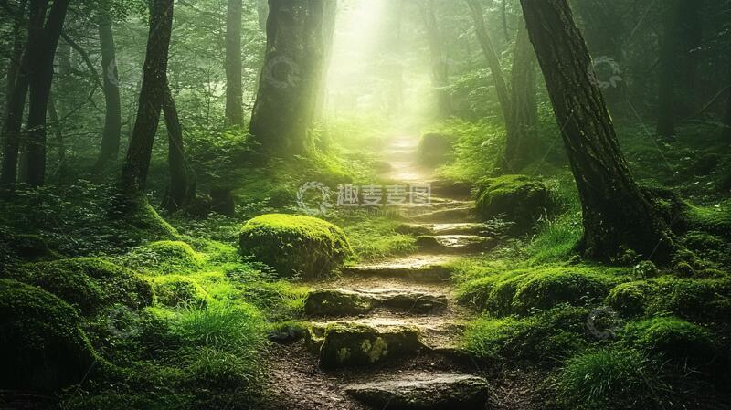 高清大图下载【趣麦麦图】森林小道壁纸4