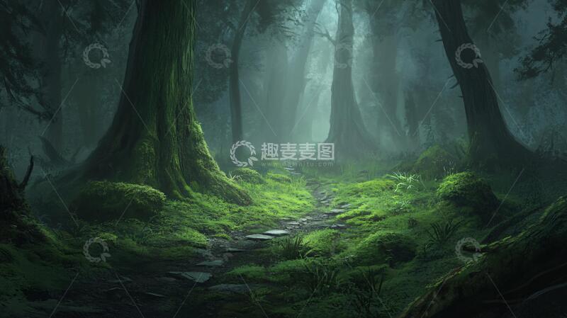 高清大图下载【趣麦麦图】深林大场景森林梦幻场景