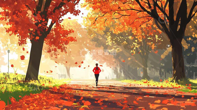 高清大图下载【趣麦麦图】插画秋天插画风景手绘