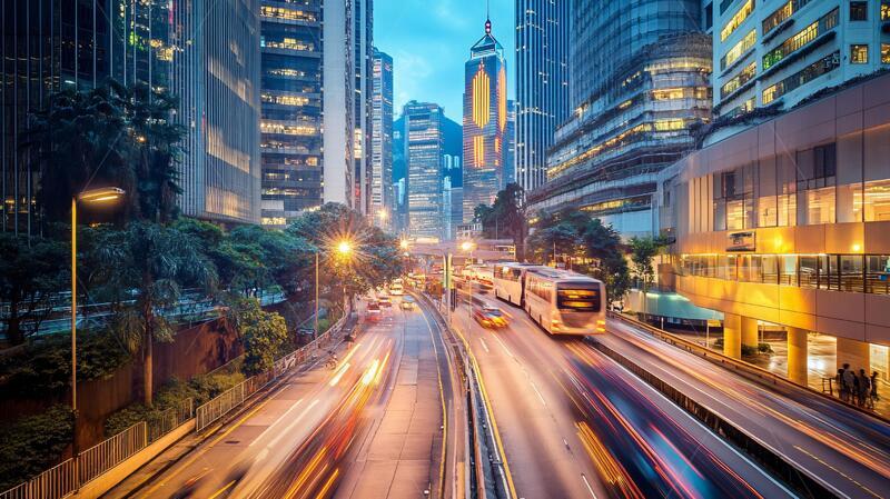 高清大图下载【趣麦麦图】城市快节奏交通城市都市