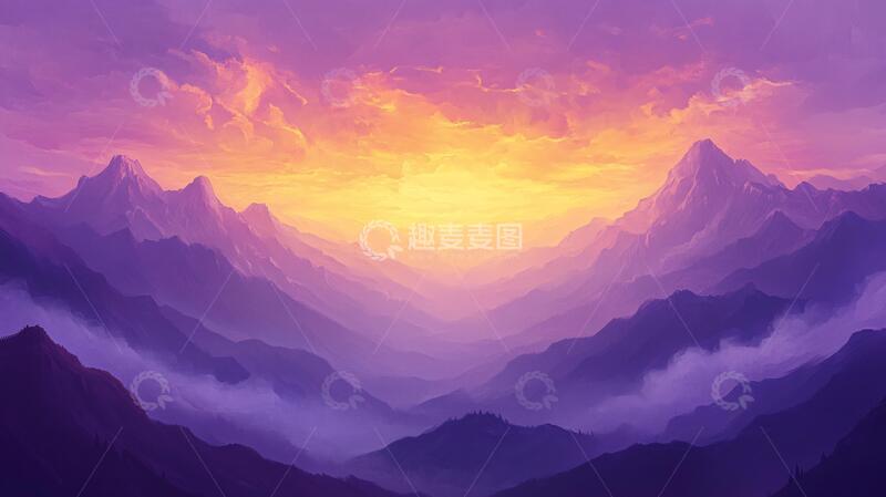 高清大图下载【趣麦麦图】-意境长幅山景3