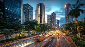 城市快节奏大道车流交通