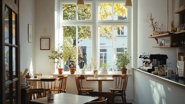 芬兰咖啡店窗户靠窗壁纸